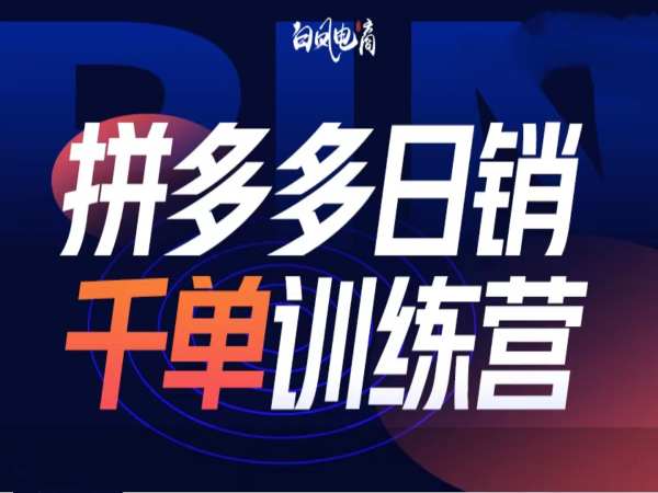 拼多多日销千单训练营第32期，2025开年变化和最新玩法-森森项目库