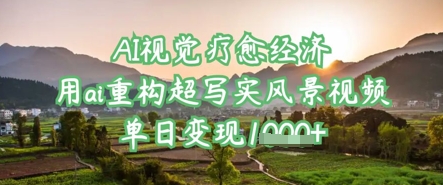 AI视觉疗愈经济：用ai重构超写实风景视频，单日变现多张-森森项目库