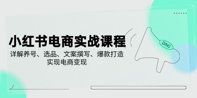 小红书电商实战课程，详解养号、选品、文案撰写、爆款打造，实现电商变现-森森项目库