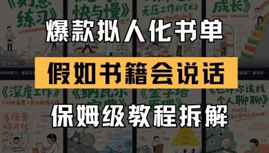 最新爆款拟人化书单玩法，假如书籍会说话，保姆级教程-森森项目库