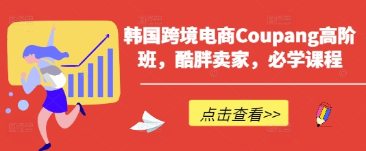 韩国跨境电商Coupang高阶班，酷胖卖家，必学课程-森森项目库