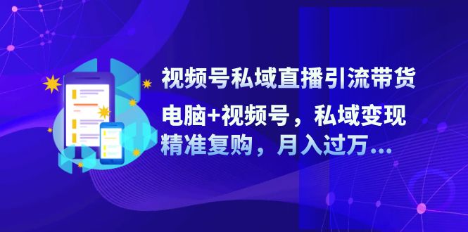 视频号私域直播引流带货：电脑+视频号，私域变现，精准复购，月入过万…-森森项目库