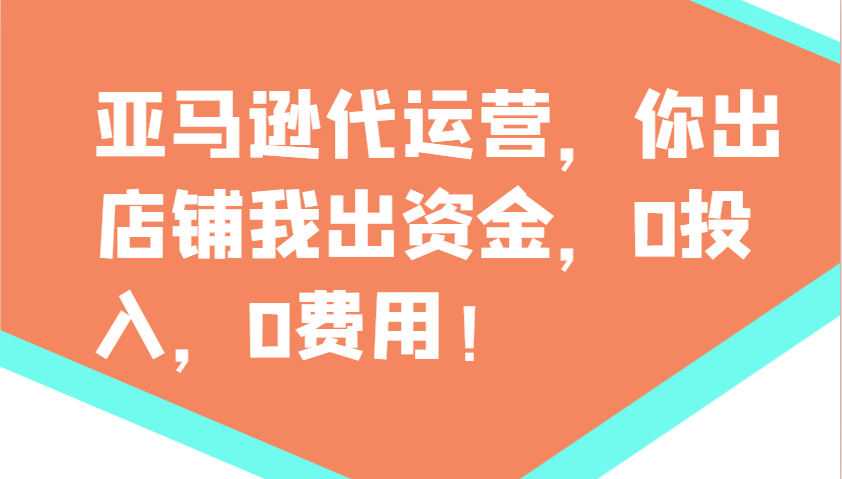 亚马逊代运营，你出店铺我出资金，0投入，0费用，无责任每天300分红，赢亏我承担-森森项目库