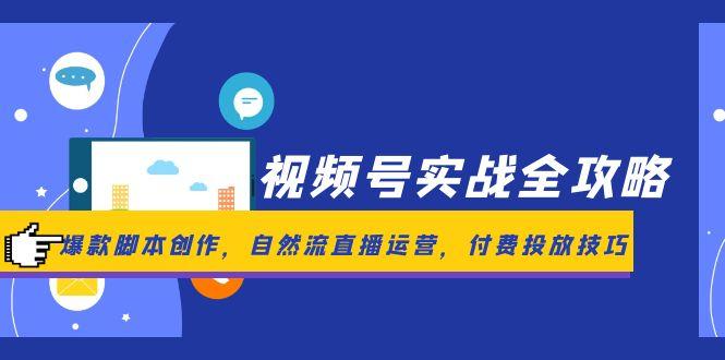 视频号实战全攻略，爆款脚本创作，自然流直播运营，付费投放技巧-森森项目库