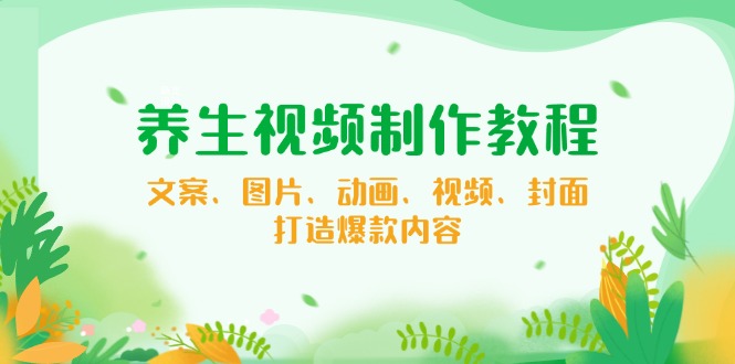 养生视频制作教程，文案、图片、动画、视频、封面，打造爆款内容-森森项目库
