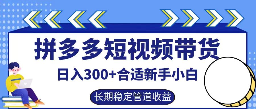 拼多多短视频带货日入300+，实操账户展示看就能学会-森森项目库
