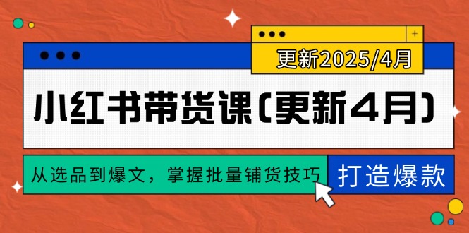小红书带货课(更新4月-森森项目库