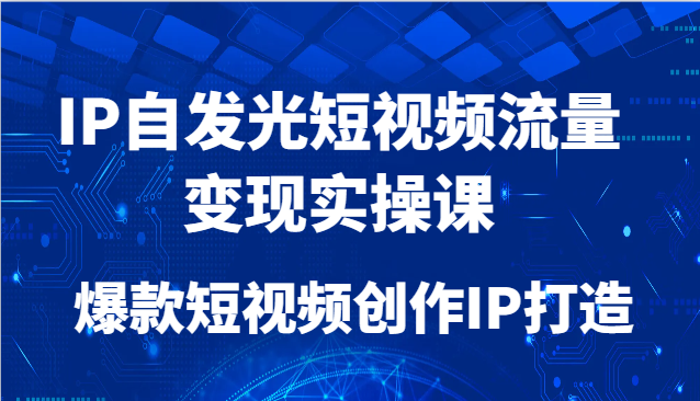IP自发光短视频流量变现实操课，爆款短视频创作IP打造-森森项目库