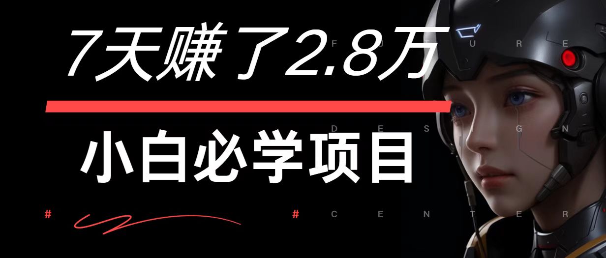 7天赚了2.8万！每单利润最少500+，轻松月入7万+小白有手就行-森森项目库