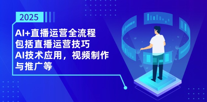 2025AI+直播运营全流程，包括直播运营技巧，AI技术应用，视频制作与推广等-森森项目库