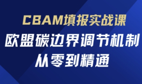 CBAM填报实战课，欧盟碳边界调节机制，从零到精通-森森项目库
