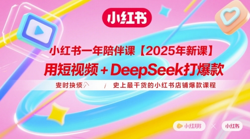 小红书一年陪伴课【2025年新课】，用短视频+deepSeek打爆款，史上最干货的小红书店铺爆款课程-森森项目库