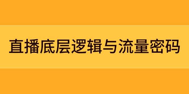 直播底层逻辑与流量密码：定位模型+案例拆解，急速流承接与数据优化全攻略-森森项目库