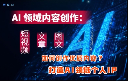 AI领域内容创作：高效创作短视频、文章、图文三大板块内容，打造AI领域个人IP-森森项目库